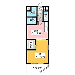 メイベニール 1DKの間取図画像