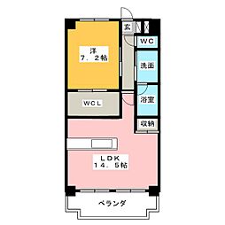 パームスプリングス 1LDKの間取図画像