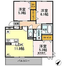 アリエッタ 3LDKの間取図画像