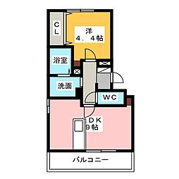 セジュール古橋3 1LDKの間取図画像