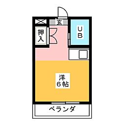 ハイツ高橋 ワンルームの間取図画像