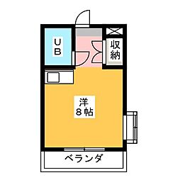 ハイツ高橋 ワンルームの間取図画像