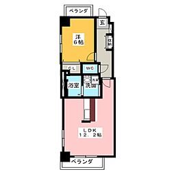 ParkHillsヴィラ太閤 1LDKの間取図画像