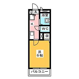メゾンドティファニー 1Kの間取図画像