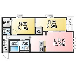 Luposia 2LDKの間取図画像
