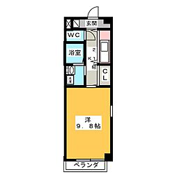 ゼンハウス 1Kの間取図画像