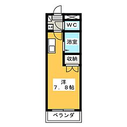 ウェルネス2 ワンルームの間取図画像