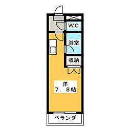 ウェルネス2 ワンルームの間取図画像