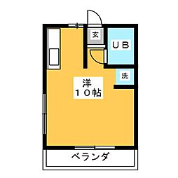 エルハイム浅間町 ワンルームの間取図画像