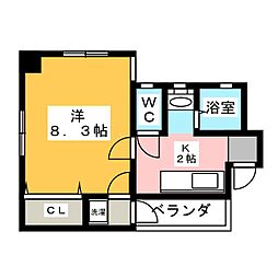 桜パレス 1Kの間取図画像