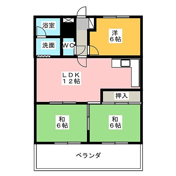 コーポ中村第10 ｜愛知県名古屋市西区香呑町２丁目(賃貸マンション3LDK・3階・60.00㎡)の写真 その2