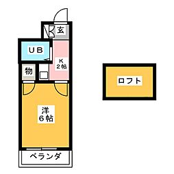 アーバンライフ東枇杷島2 1Kの間取図画像