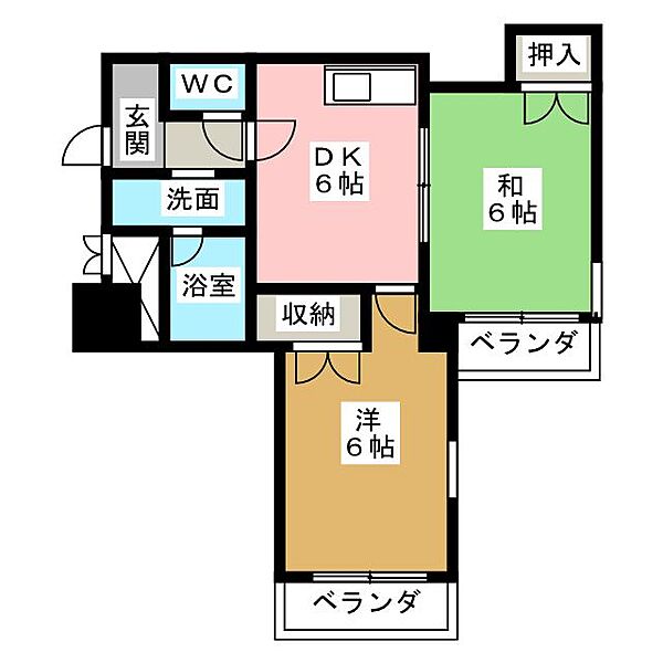 グレースホリベ5 ｜愛知県名古屋市西区大金町４丁目(賃貸マンション2DK・3階・40.00㎡)の写真 その2