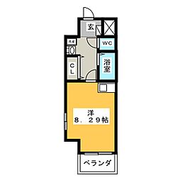 マリオン城西 ワンルームの間取図画像