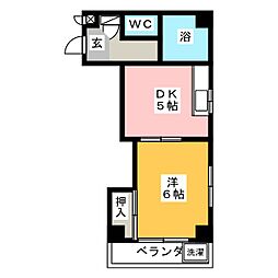 クリエイティブ21 1DKの間取図画像
