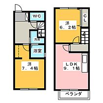 シャンテII  ｜ 愛知県名古屋市西区名塚町１丁目（賃貸アパート2LDK・1階・59.95㎡） その2