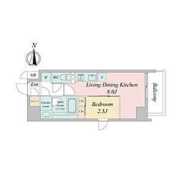 名古屋市西区上名古屋3丁目マンション 1LDKの間取図画像