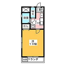 アーシービレッジ 1Kの間取図画像