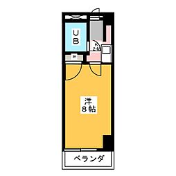 若山ビル 3階1Kの間取り