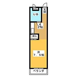 ジローズ浄心 ワンルームの間取図画像