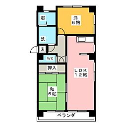アレンタウン 2LDKの間取図画像