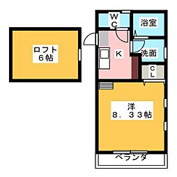 リエス浄心 1Kの間取図画像