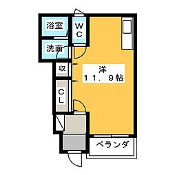 カルマスパーチオ城北 ワンルームの間取図画像