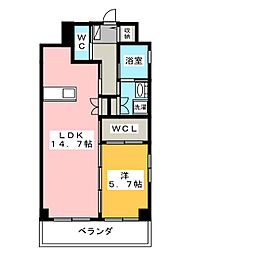 コートアクシスyoinn 1LDKの間取図画像