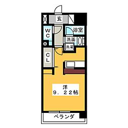 リバージュ ワンルームの間取図画像