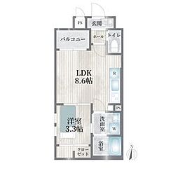 Cherim浄心West 1LDKの間取図画像