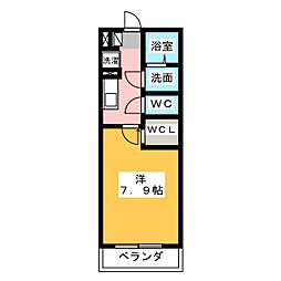リブリ・BJウイング 1Kの間取図画像