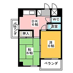高瀬ビル 2DKの間取図画像