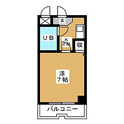 Y,Mニューピーナツ 1Kの間取図画像