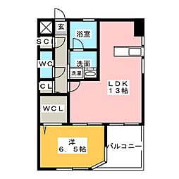 エスポワールi 1LDKの間取図画像