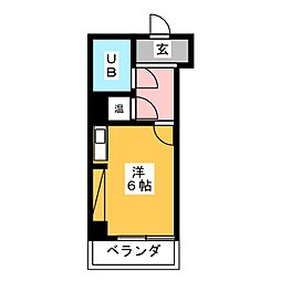 ラルジュ鳥見 ワンルームの間取図画像