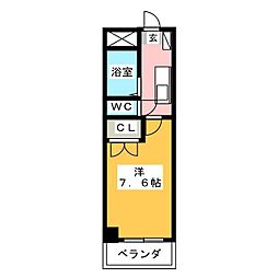 アンプルールフェールエラン 1Kの間取図画像