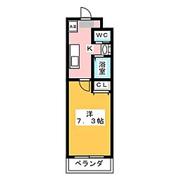 A・City東岸 1Kの間取図画像