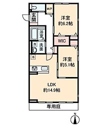HEIM MAISON 庄内通駅東 B棟 2LDKの間取図画像
