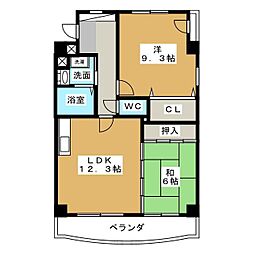 A-RIES庄内 2LDKの間取図画像