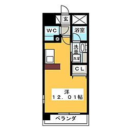 リバージュ ワンルームの間取図画像