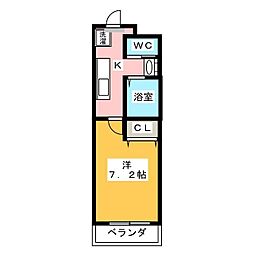 A・City秩父通 1Kの間取図画像