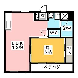 栄勝ビル 1LDKの間取図画像