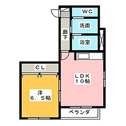 カーサ秩父 1LDKの間取図画像