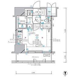 ディアレイシャス名古屋浄心II ワンルームの間取図画像