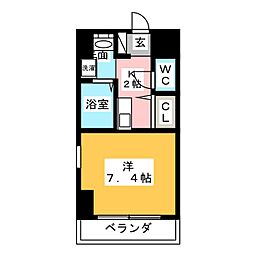 ハイツ上更 1Kの間取図画像