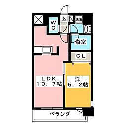プレミアム浅間町 1LDKの間取図画像