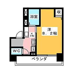 ヒルズ花の木 1Kの間取図画像