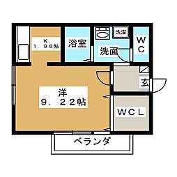 ラズベリーショコラ ワンルームの間取図画像