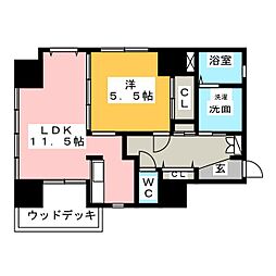 AQUASTAGE1 1LDKの間取図画像
