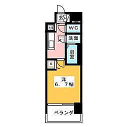 メインステージ名古屋ノースマーク 1Kの間取図画像